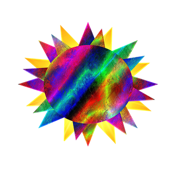 彩色抽象星爆 壁紙