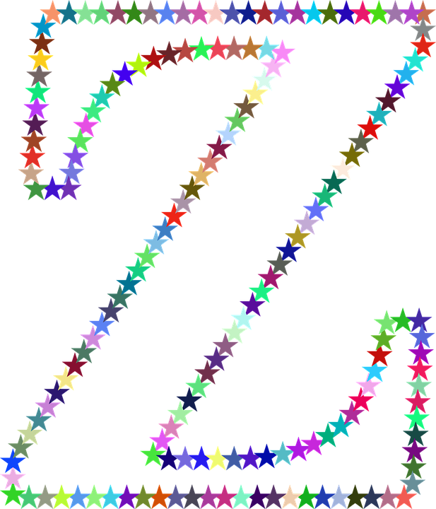 彩色星星路徑插圖 壁紙