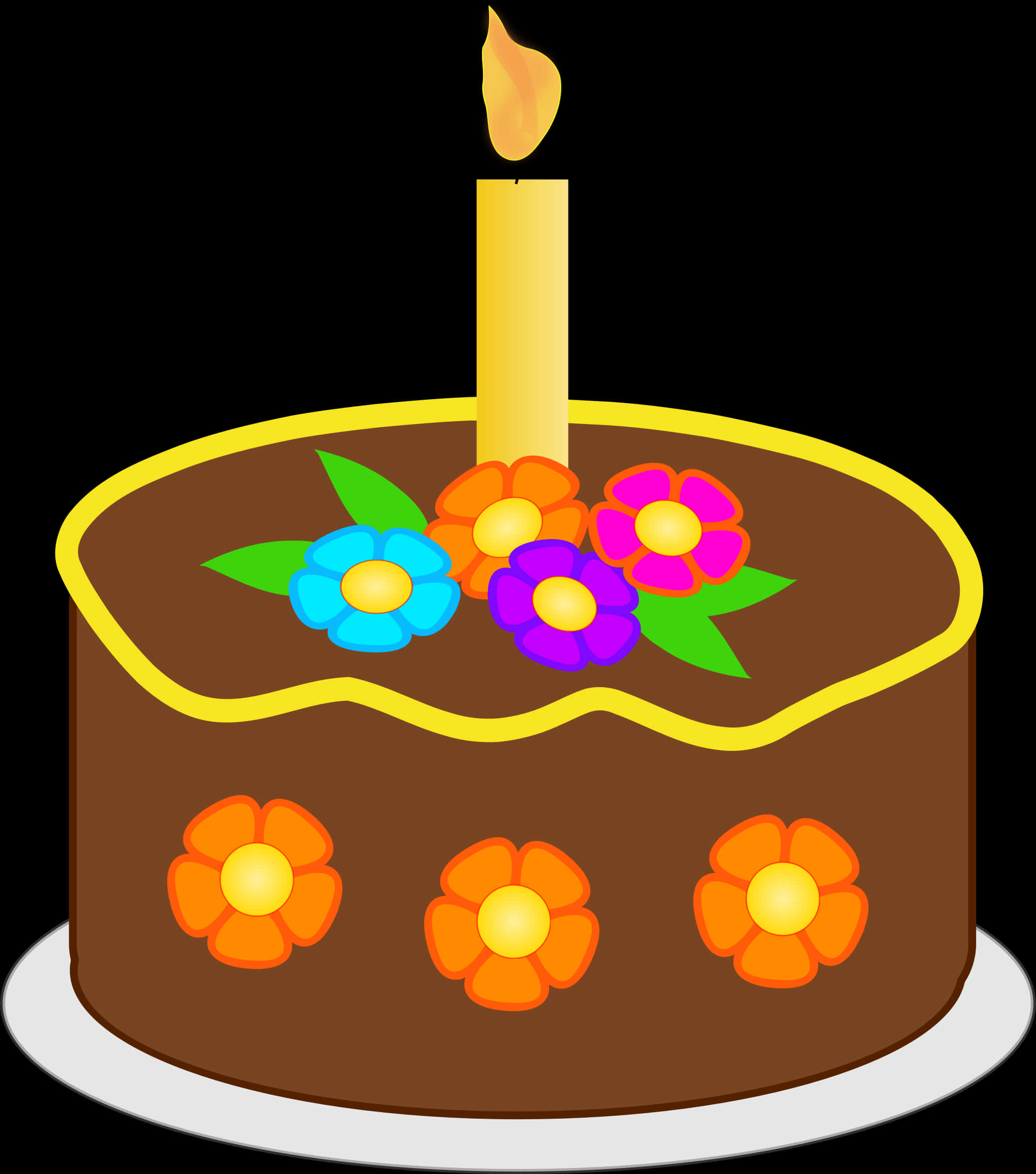 彩色生日蛋糕向量圖 壁紙