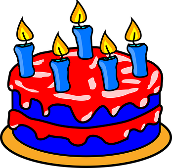 彩色生日蛋糕插圖 壁紙