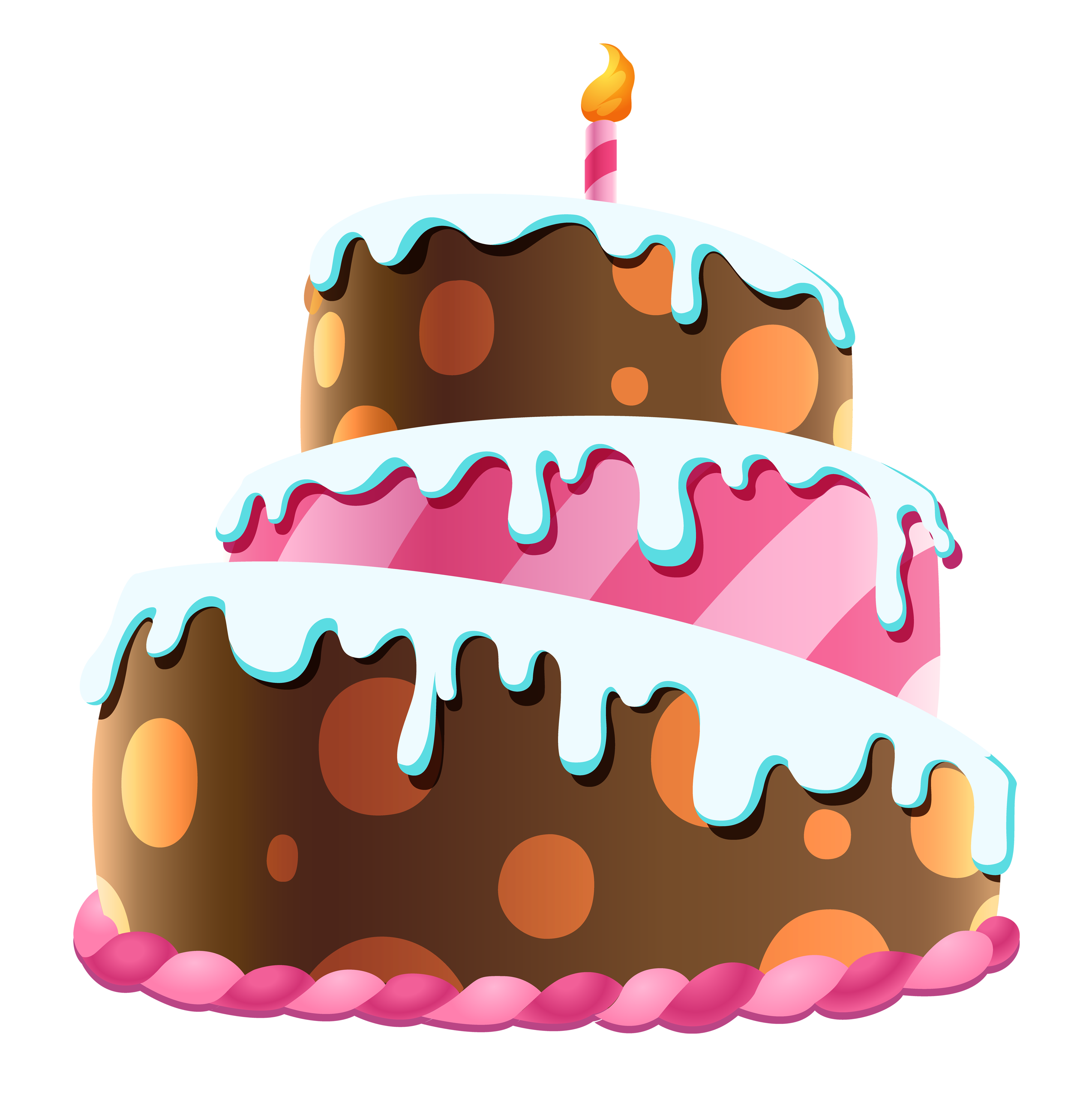 彩色生日蛋糕插畫 壁紙