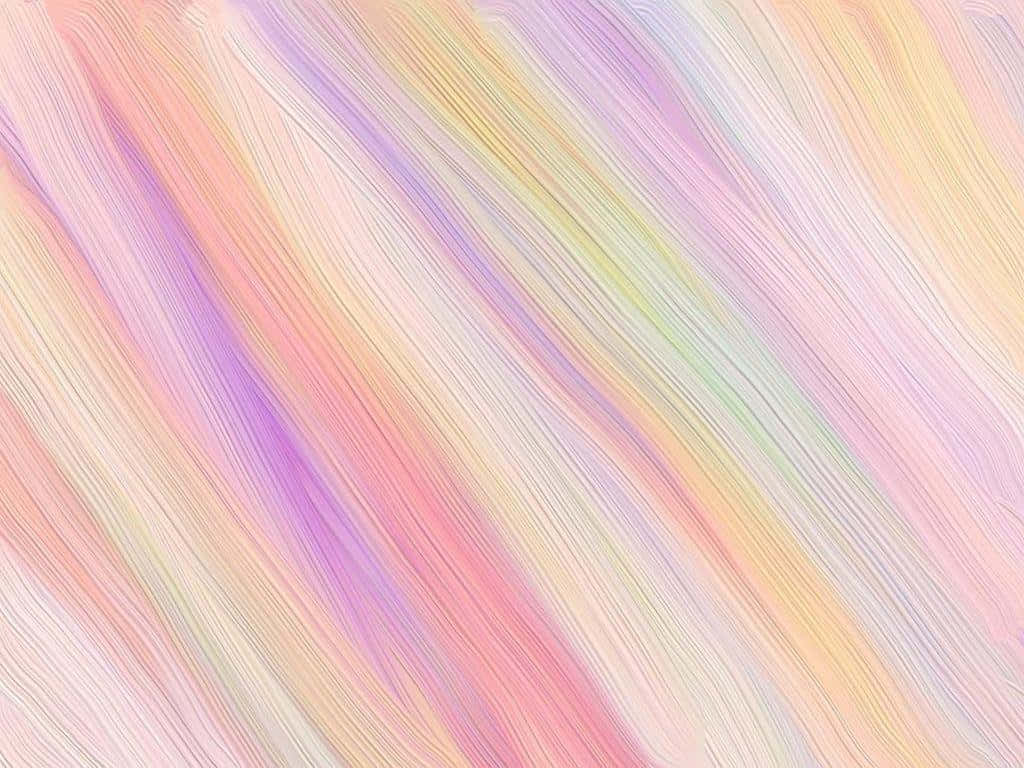 彩色畫筆筆觸柔和背景 壁紙 — 柔和的粉紅、薰衣草、黃色和蜜桃色粉彩條紋以對角線混合，形成輕柔流動的抽象圖案。