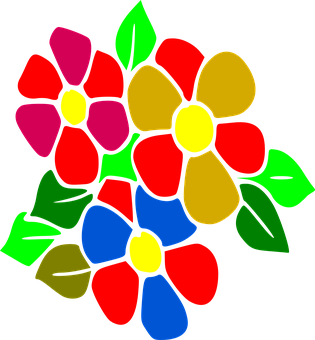 彩色風格化花朵向量圖 壁紙