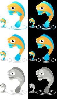 彩色魚類進化序列 壁紙