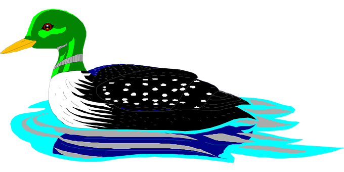 彩色鴨子水上插畫 壁紙