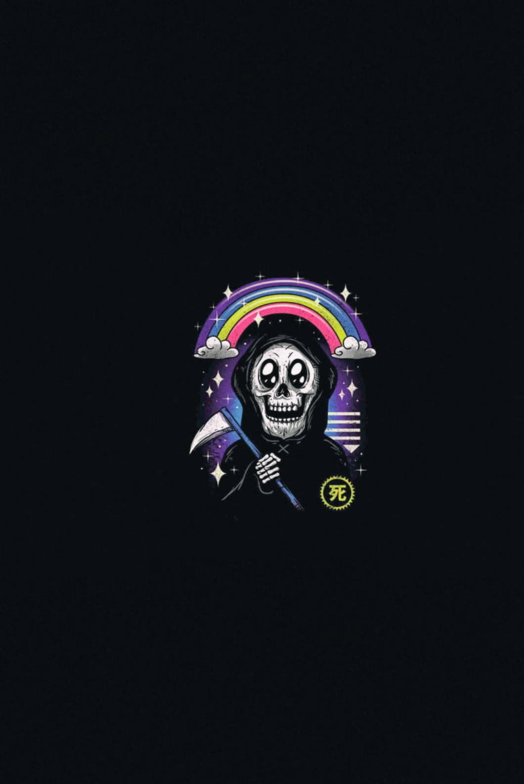 死神在星星彩虹下持鐮刀