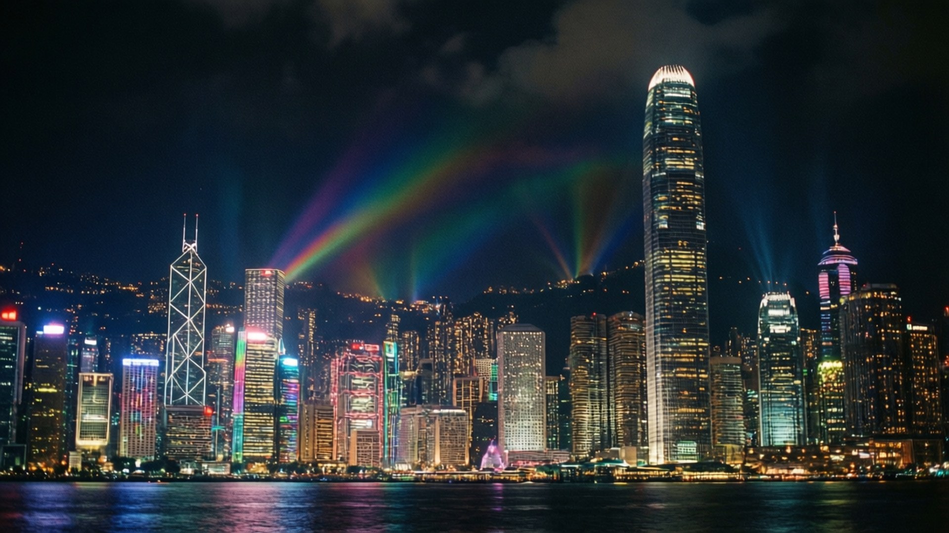 彩虹夜燈 壁紙