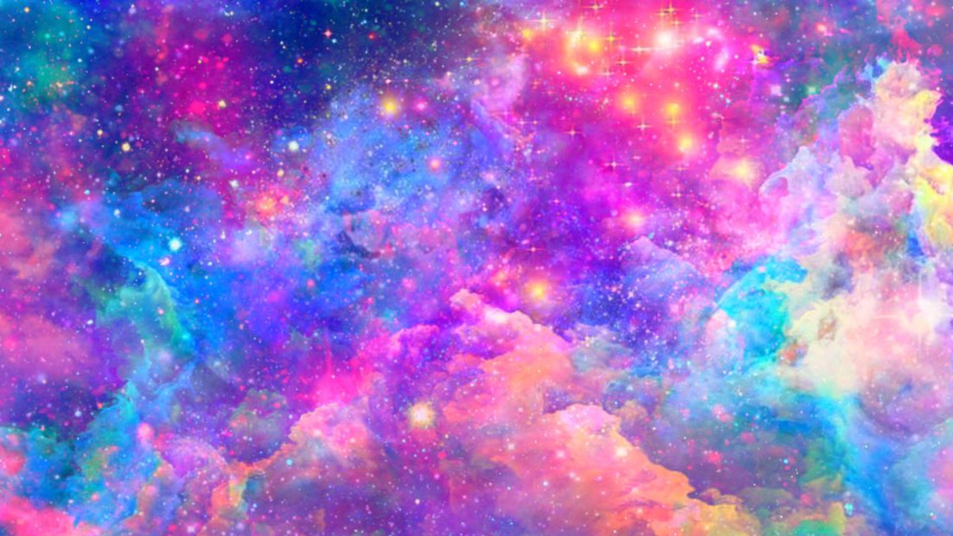 充滿活力的宇宙星雲，帶有旋轉的色彩和閃爍的星星。