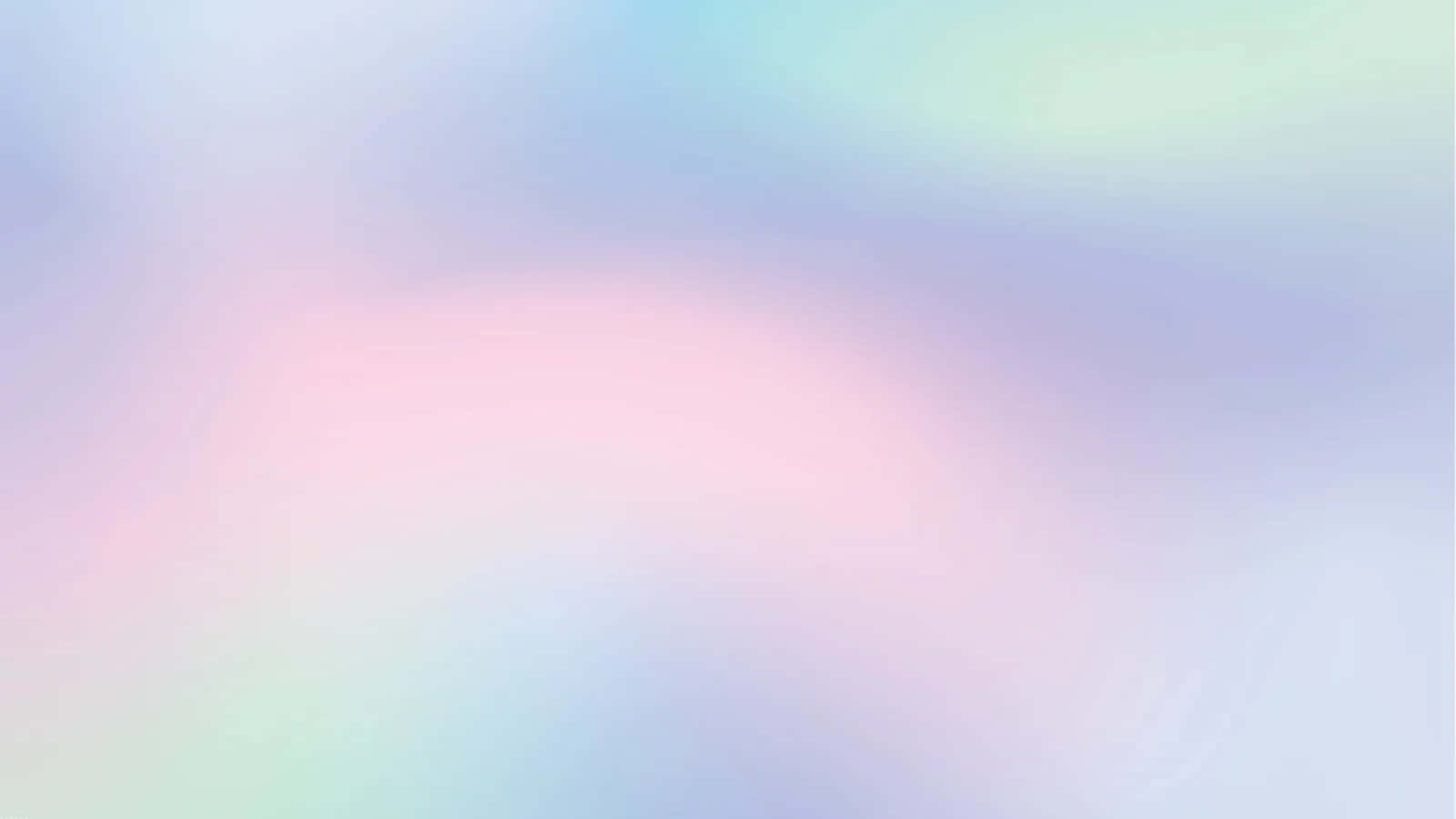 彩虹模糊漸層背景 壁紙 — 柔和粉彩漸變色，帶有粉紅、薰衣草、薄荷和天藍色的輕柔漩渦，營造出夢幻空靈的背景。