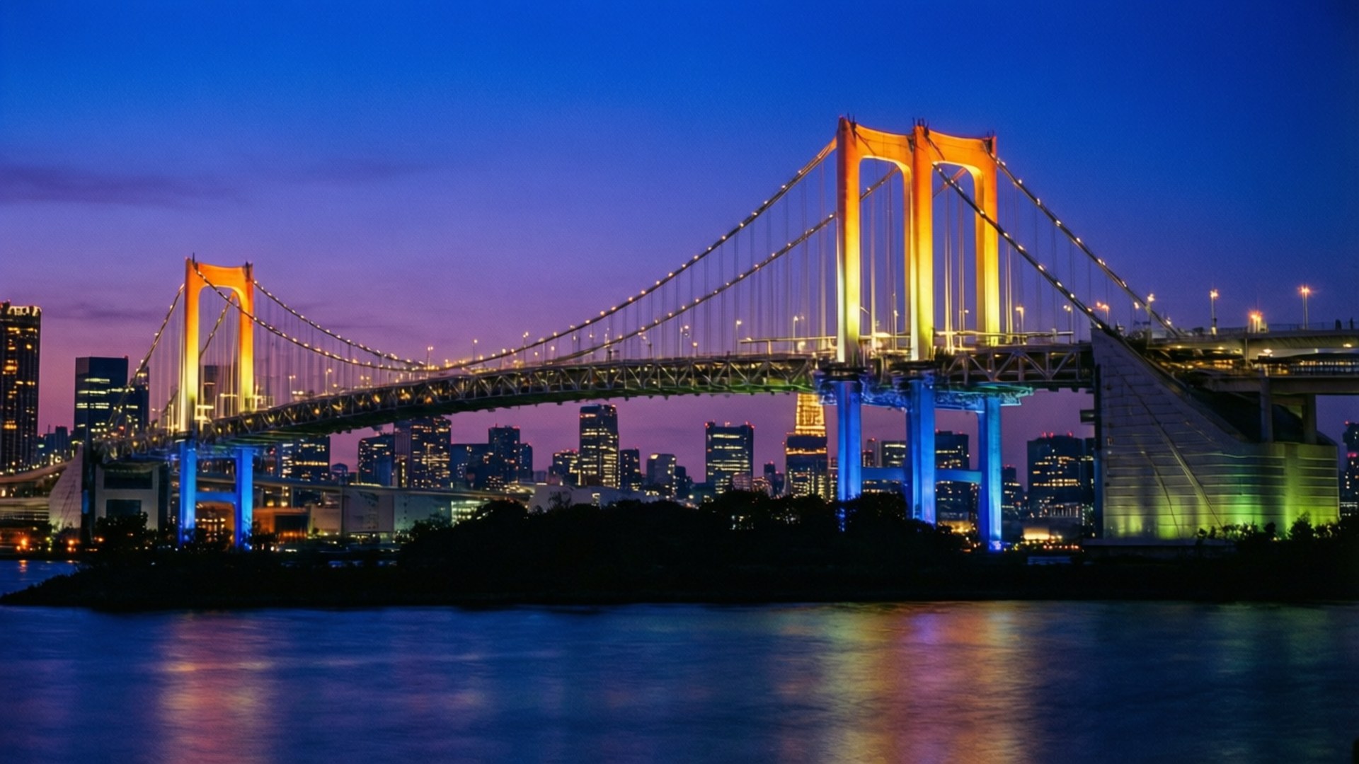 彩虹橋夜景 壁紙