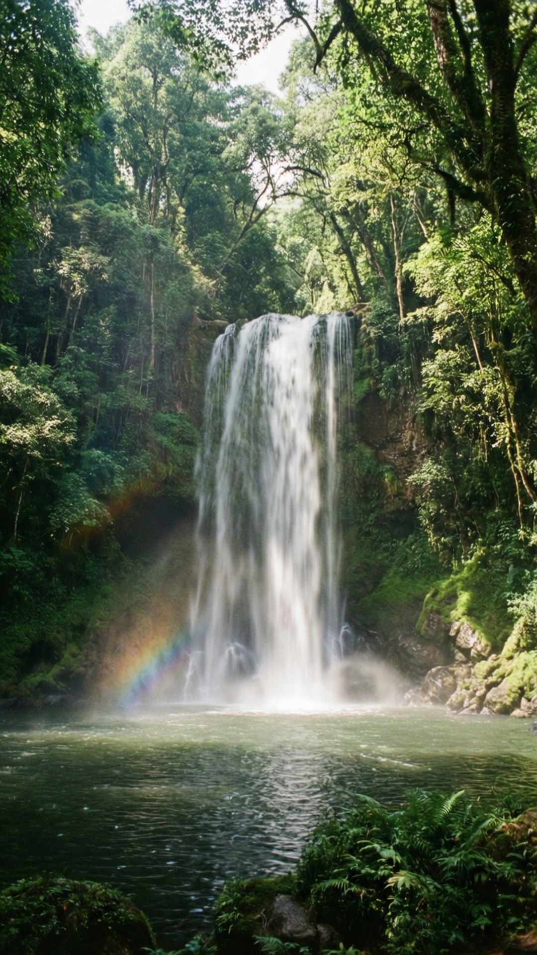 彩虹瀑布霧景 壁紙