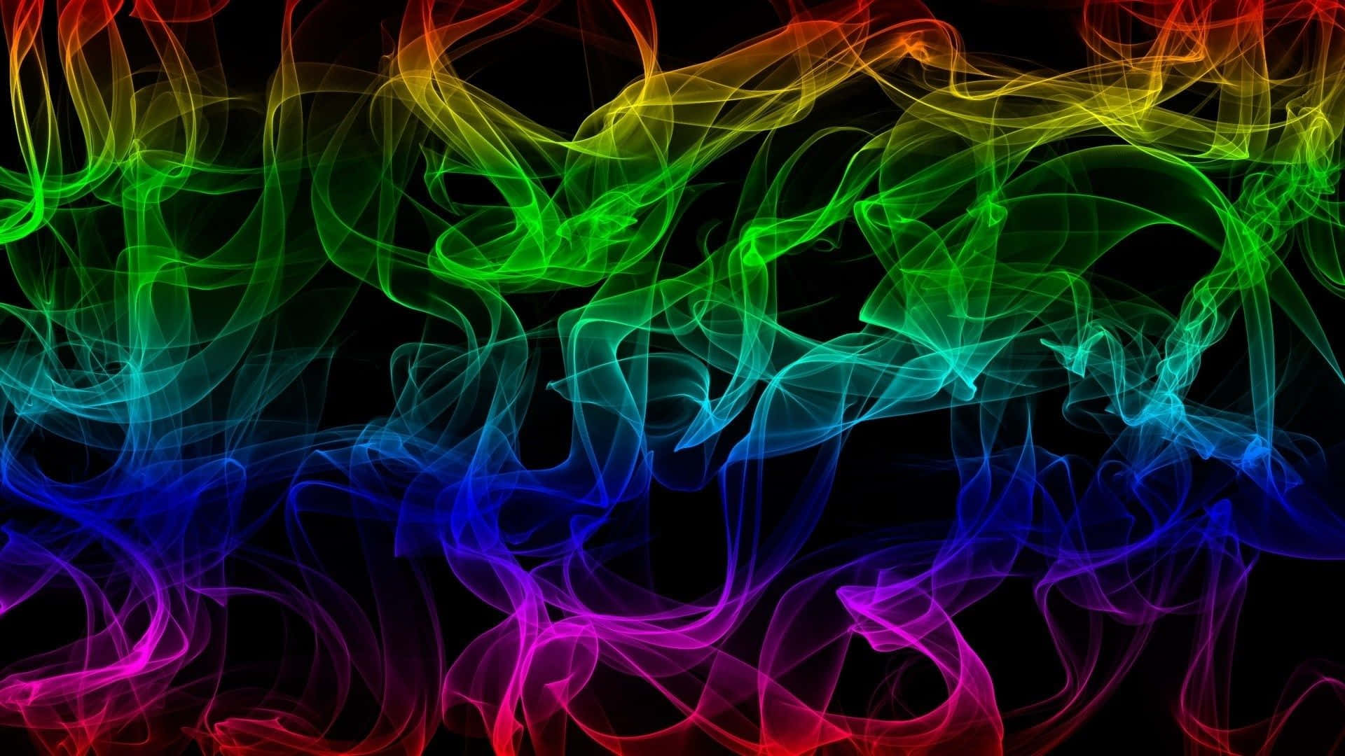 黑色背景上彩虹煙霧的動態漩渦 — 驕傲 GIF 壁紙