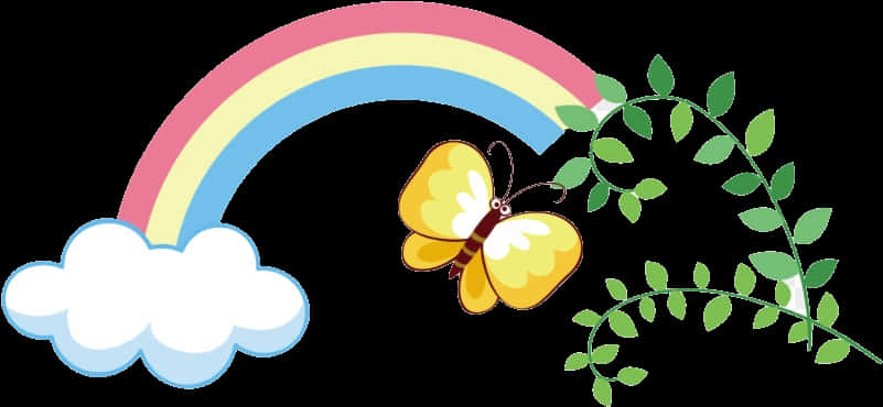 彩虹蝴蝶雲圖案 壁紙