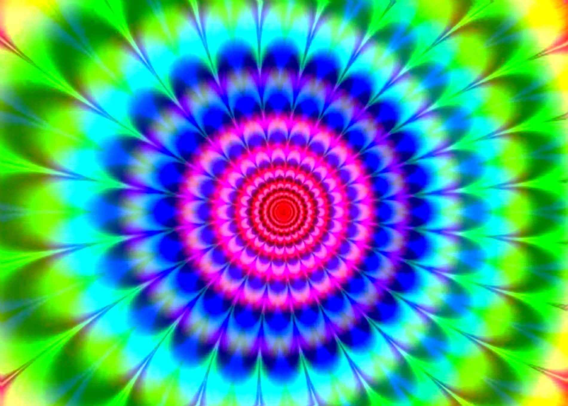 彩虹迷幻螺旋型格光學錯覺 壁紙