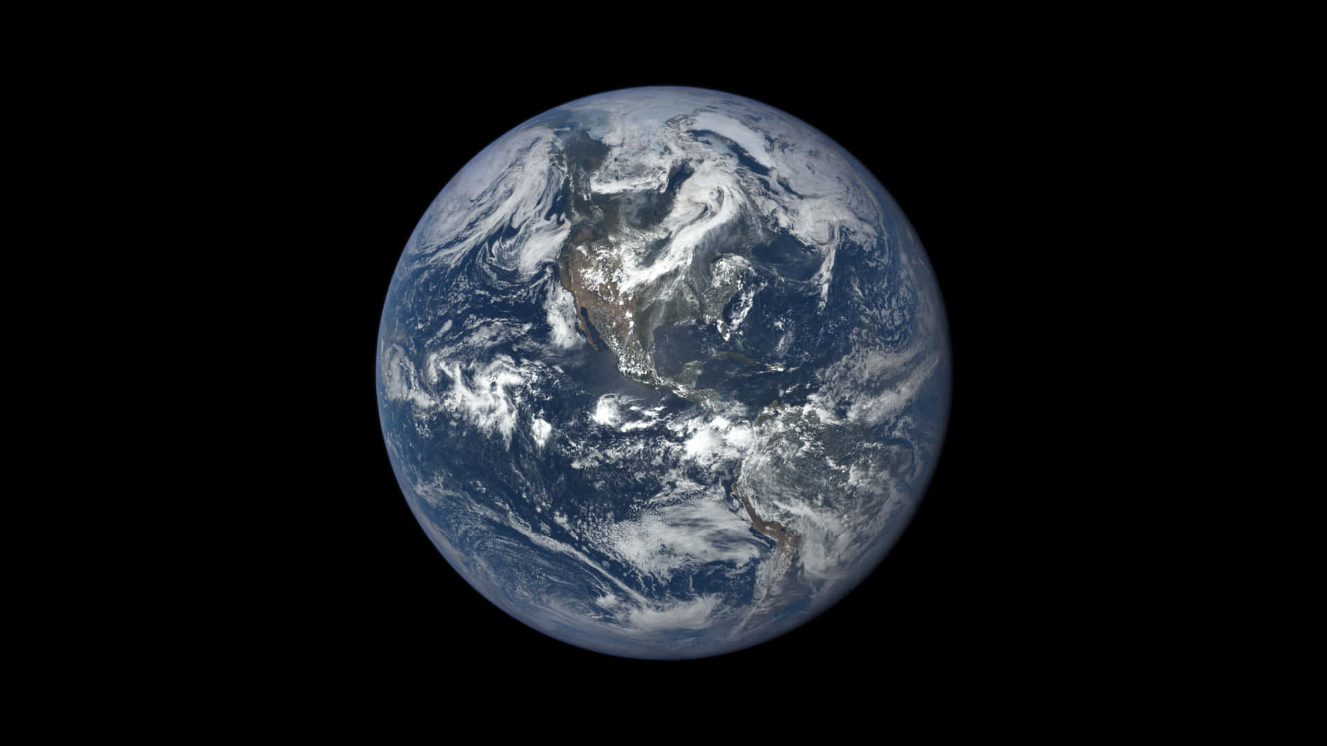 從外太空俯瞰地球的壯麗景色 壁紙 — 從太空俯瞰地球的壯麗景象，展現出旋轉的雲層、海洋和大陸，背景是太空的黑色虛空。