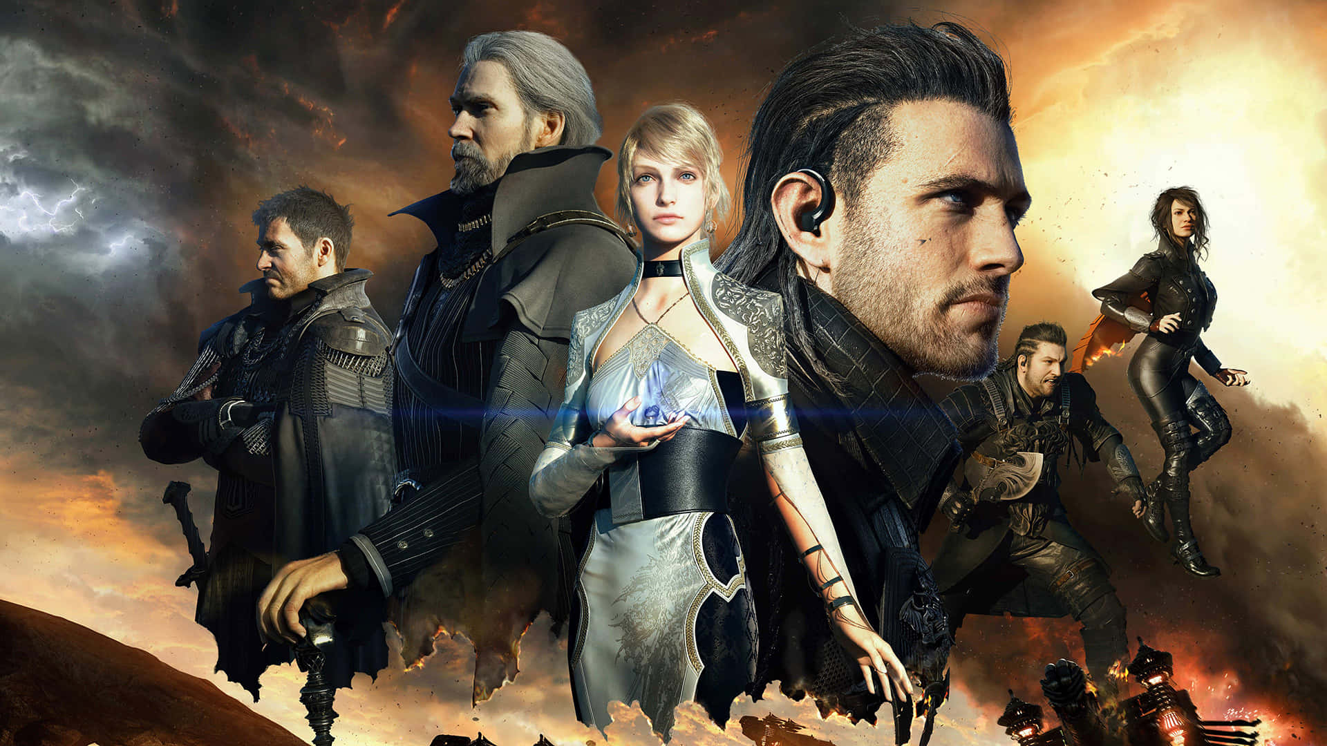 從極受好評嘅遊戲《Final Fantasy XV》鳥瞰伊歐斯大地。 壁紙