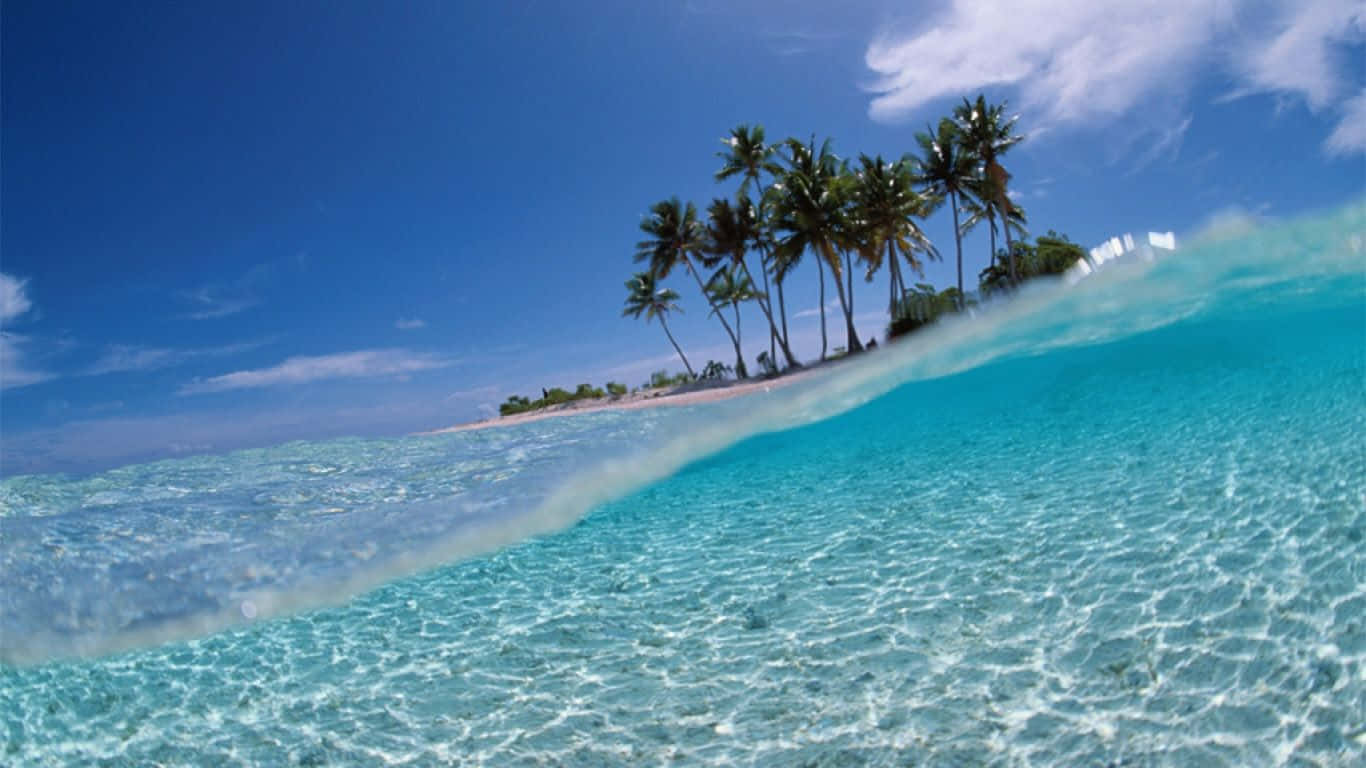 從海浪底部望向海洋的景色 壁紙