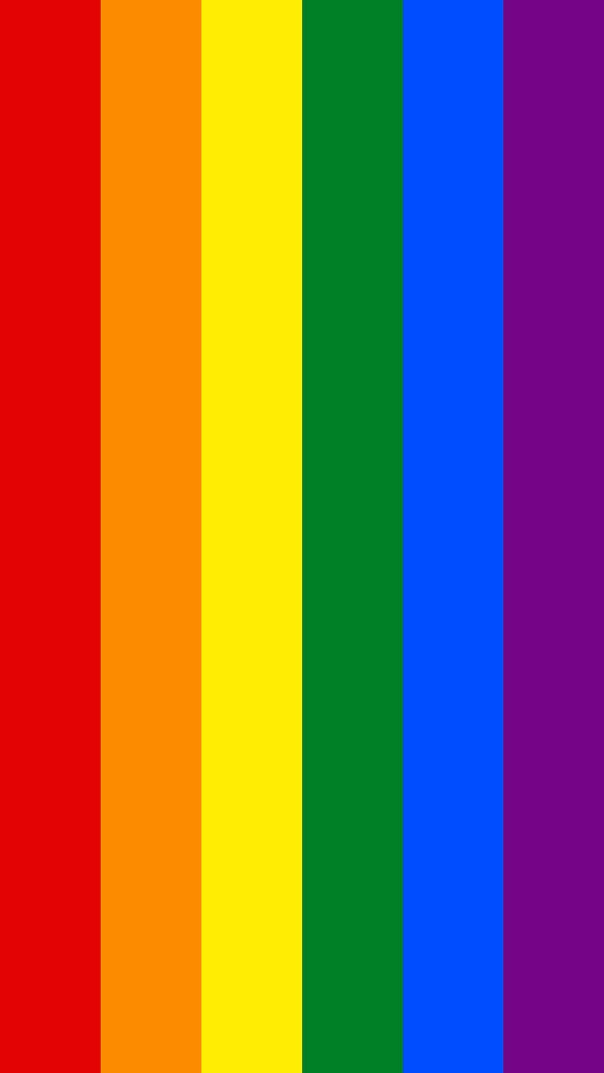 Pride Flag 桌布 壁紙 — 從紅色到紫色的彩虹色垂直條紋，寬度相等，形成大膽的旗幟圖案。