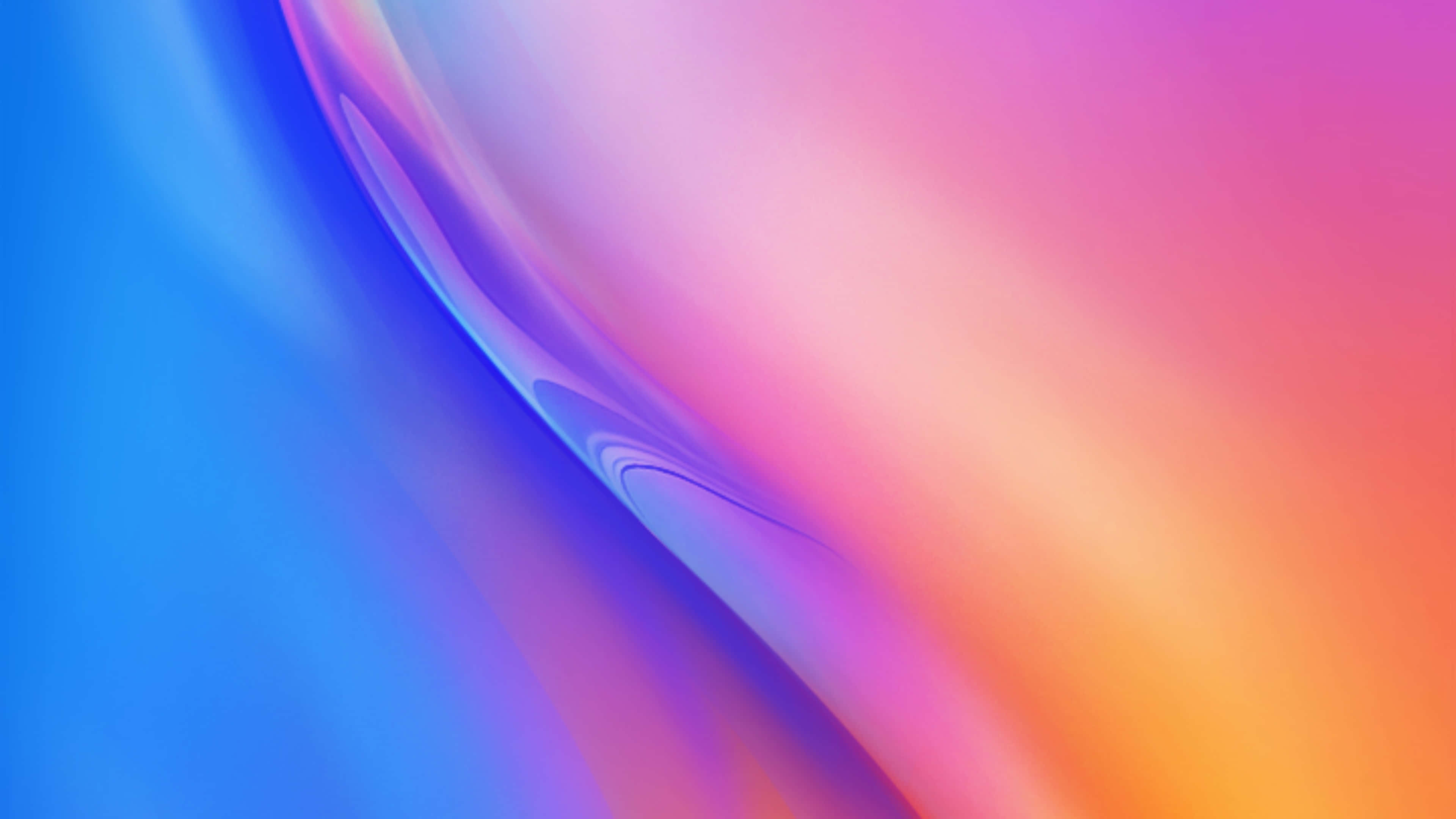 Xiaomi 桌布 壁紙 — 從藍色到粉紅色再到橙色的平滑漸變，搭配流動的曲線，創造出充滿活力的抽象數位藝術作品。
