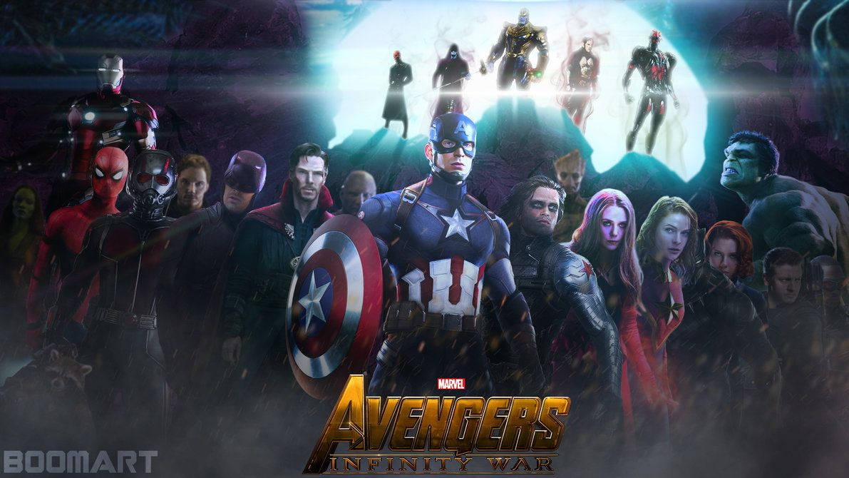Marvel 復仇者聯盟團隊以電影般的動作姿勢站在一起。