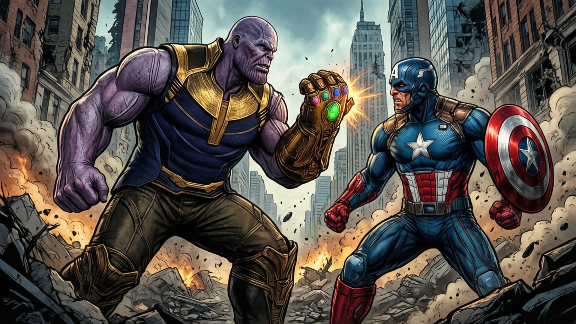 復仇者聯盟對戰Thanos 壁紙