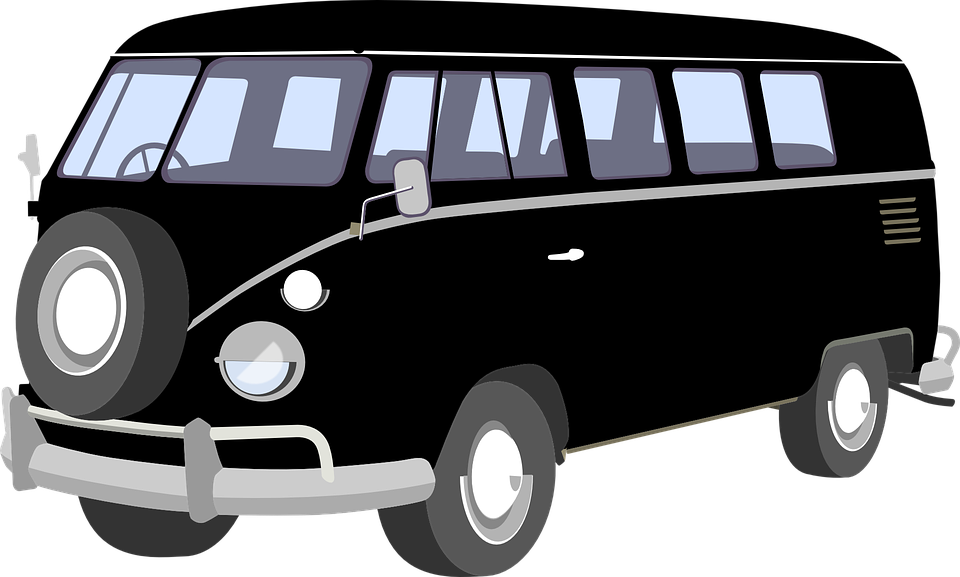 復古嬉皮士露營車插畫 壁紙