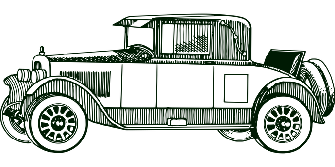 復古汽車剪影輪廓 壁紙