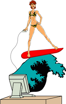 復古滑浪插圖 壁紙
