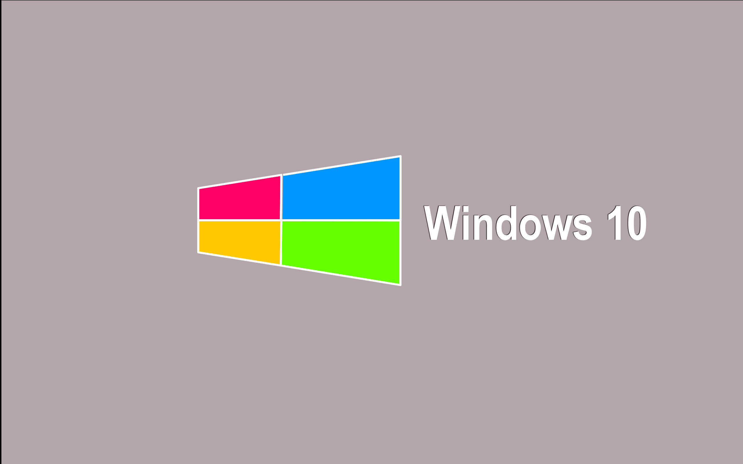 復古灰 Windows 10 高畫質 壁紙 — Windows 10 標誌，在柔和的灰色背景上有四個彩色方塊。