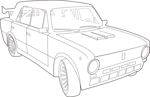 復古車剪影 壁紙
