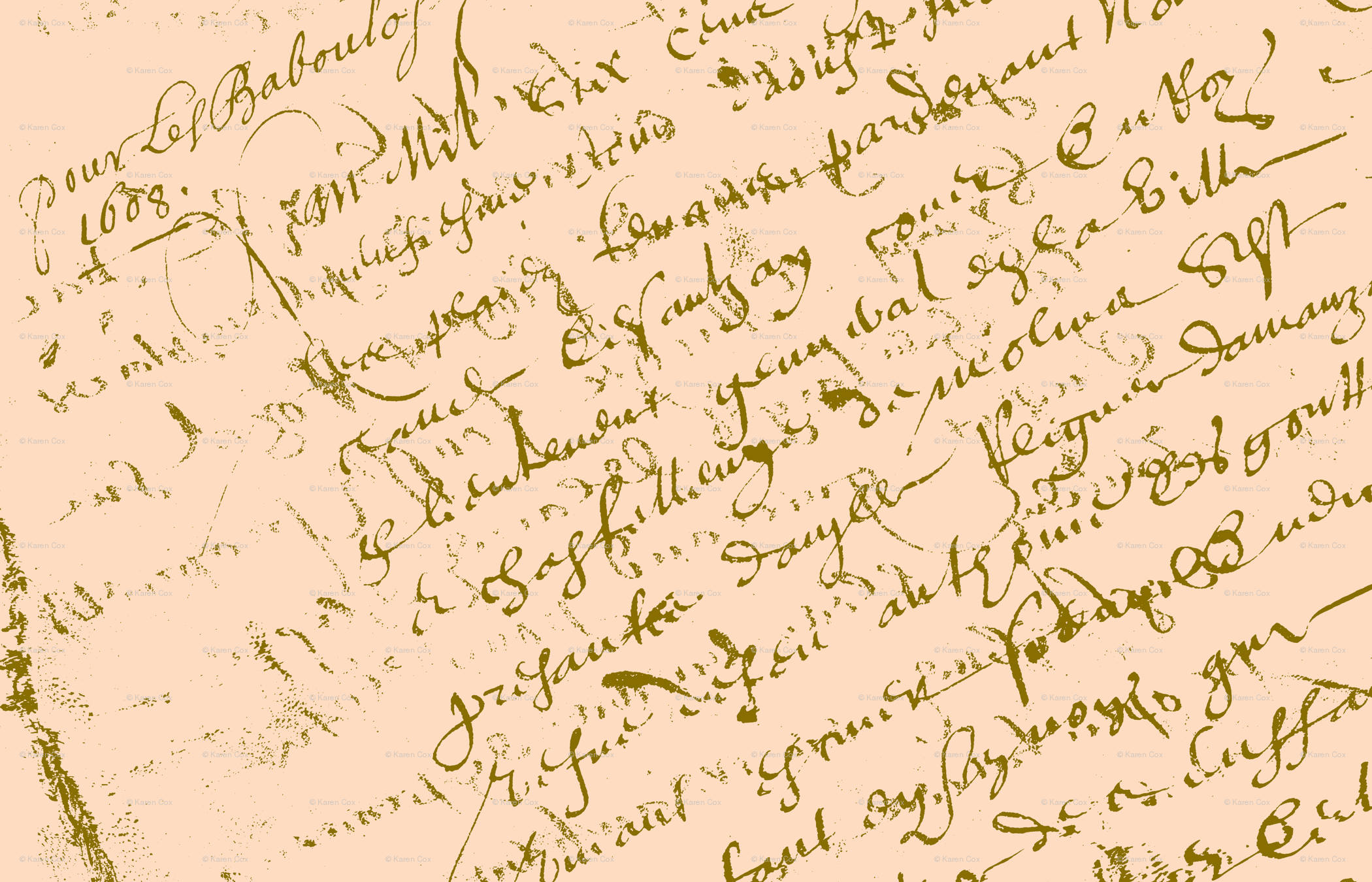 Typography 桌布 壁紙 — 復古金色墨水手寫字體在紋理米色羊皮紙背景上流動。
