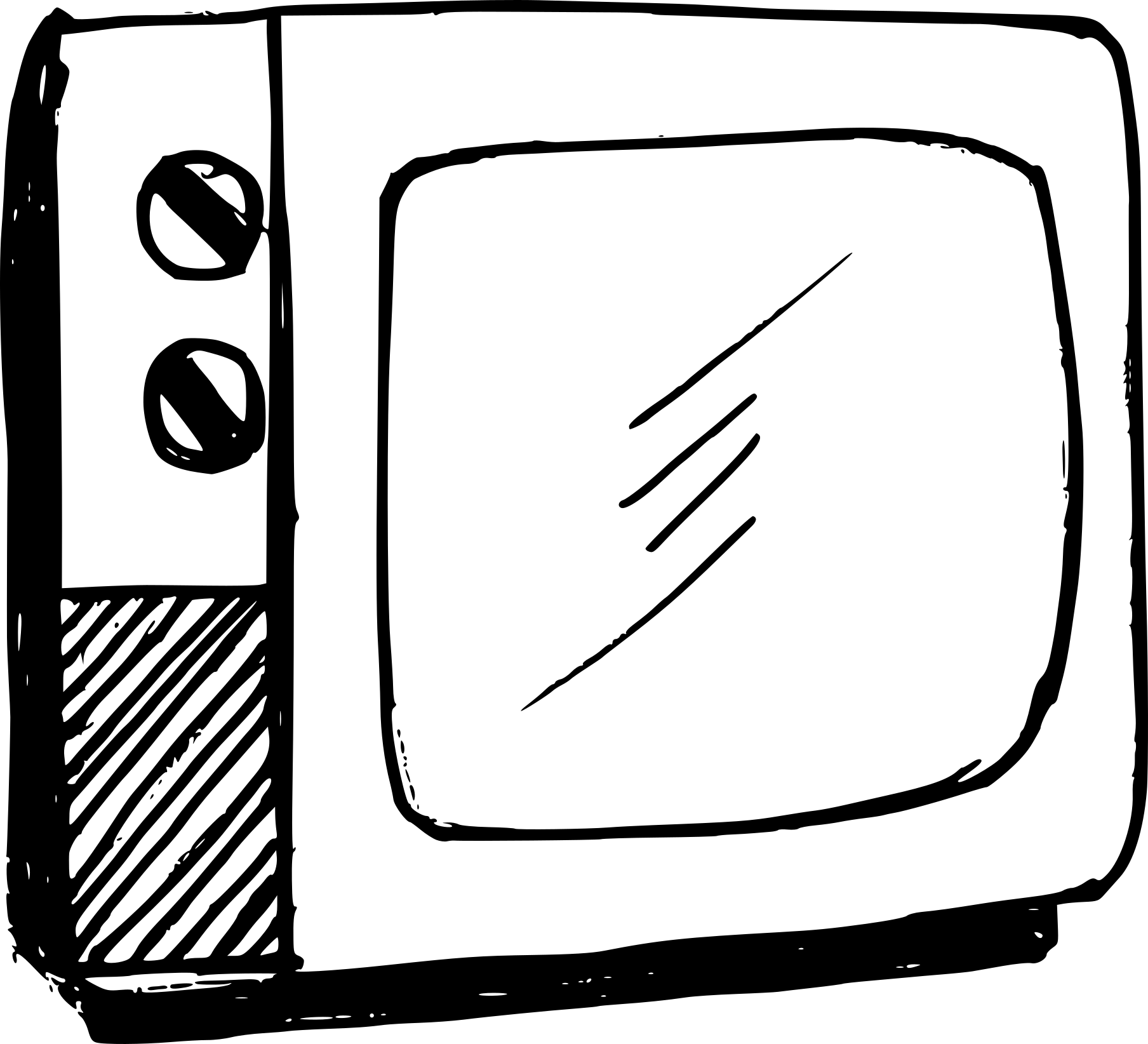 復古電視機素描 壁紙 — 純黑色背景，無可見元素或細節。