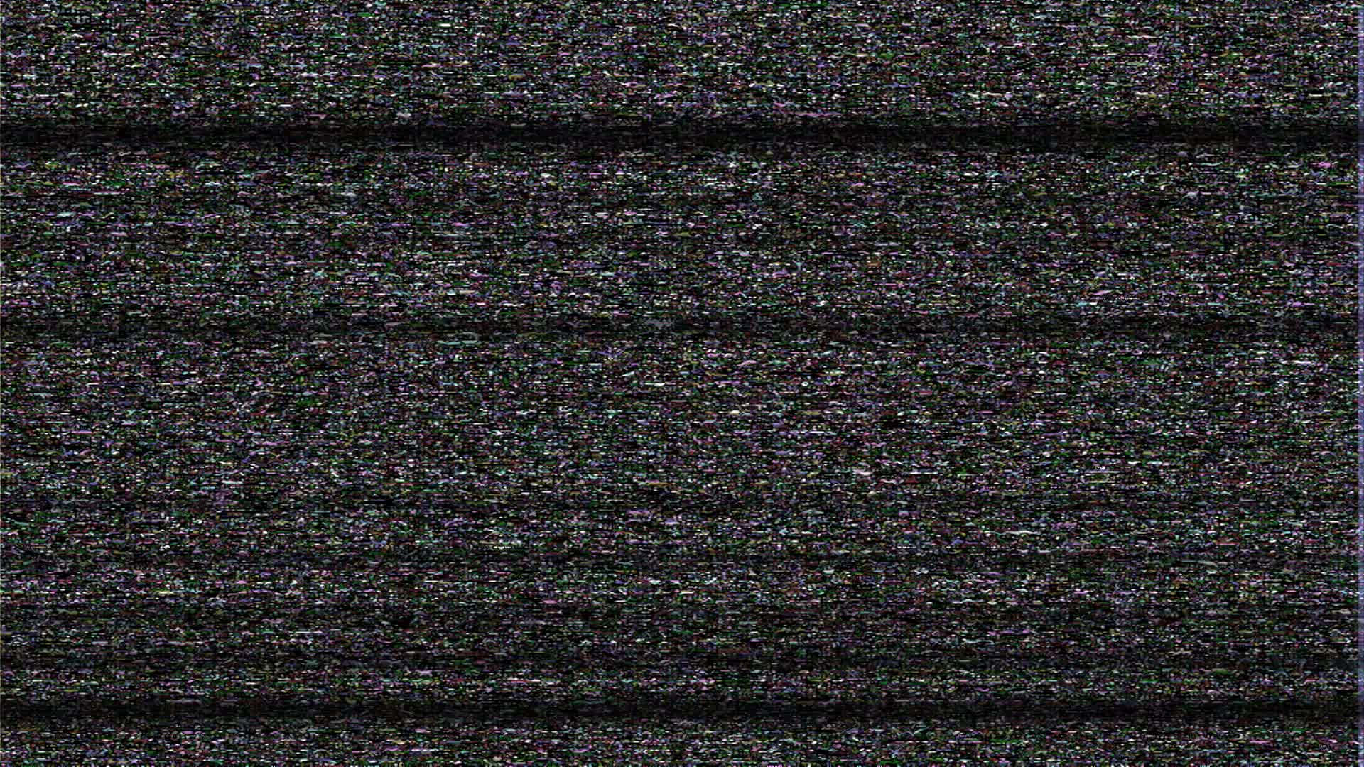 靜態gif 桌布 壁紙 — 復古電視雪花近距離特寫，帶有水平掃描線和深色調的顆粒噪點。