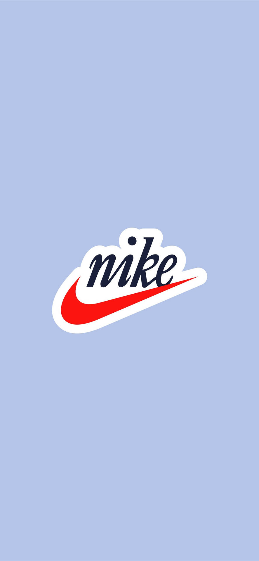 Nike標誌帶紅色勾勾在薰衣草背景上