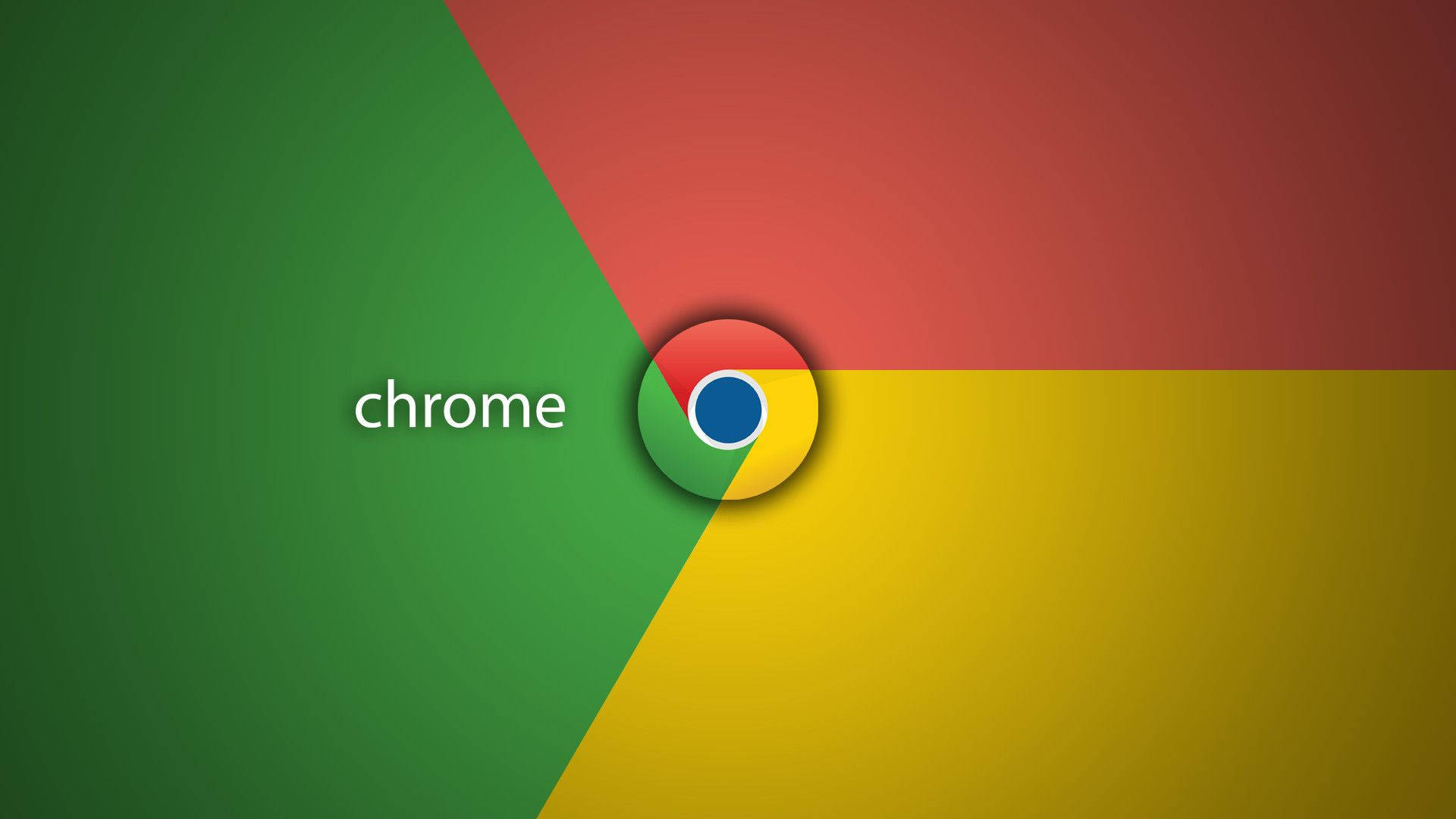 Chrome 瀏覽器標誌在彩色幾何背景上。