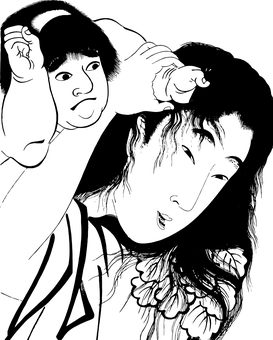 復古黑色剪影肖像 壁紙