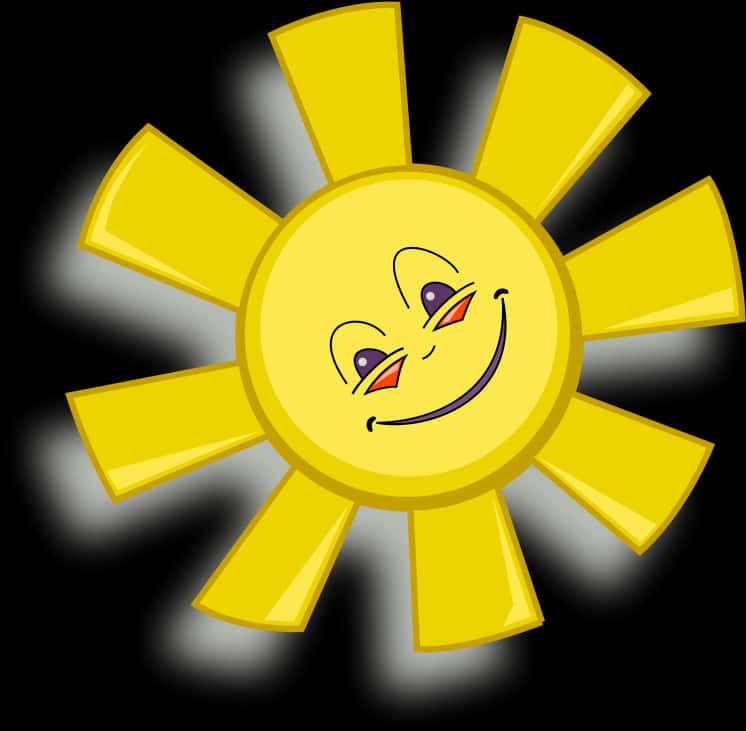 微笑卡通太陽插圖 壁紙