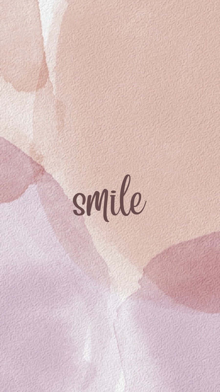 水彩背景，中央以優雅手寫字體呈現smile一詞。