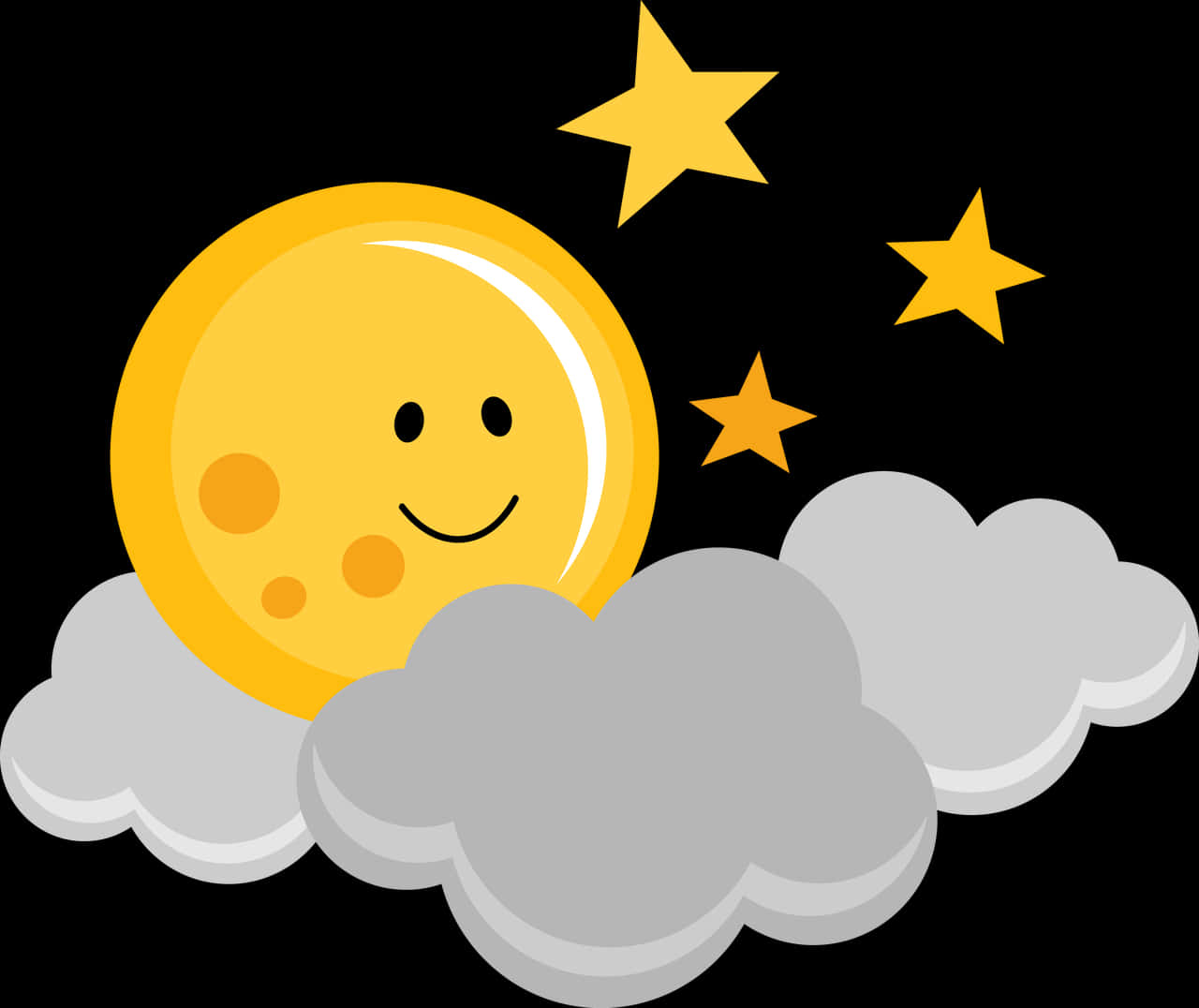 可愛月亮配雲與星星，$0 - 雲與星星剪貼圖
