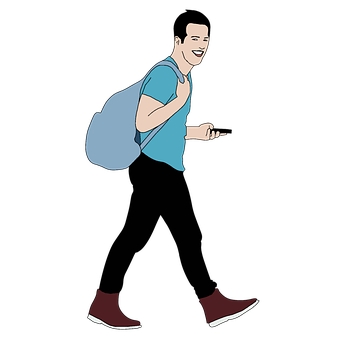 微笑背背包的男人 壁紙