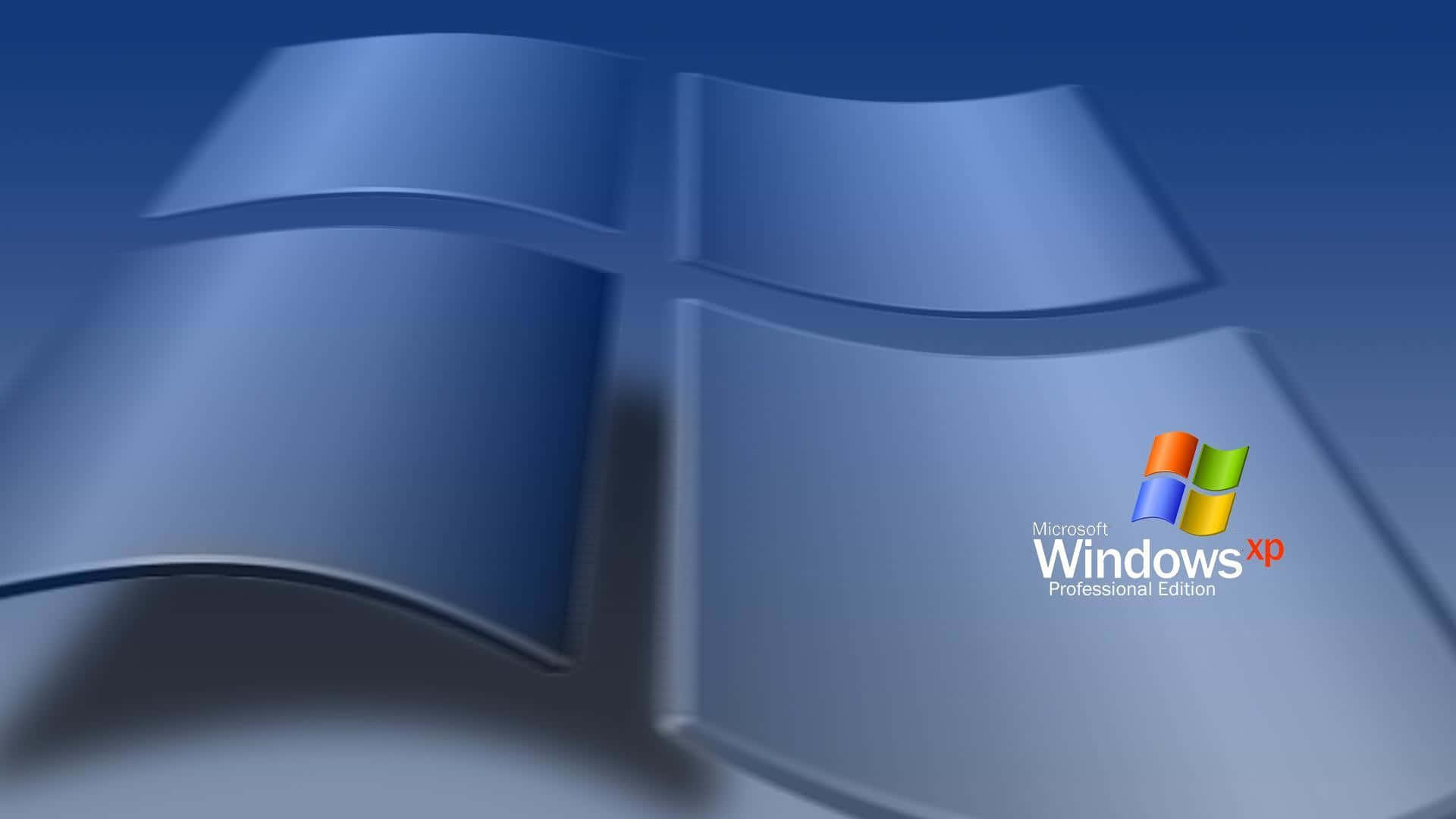 Windows XP Professional Edition標誌，帶有藍色波浪窗戶設計。
