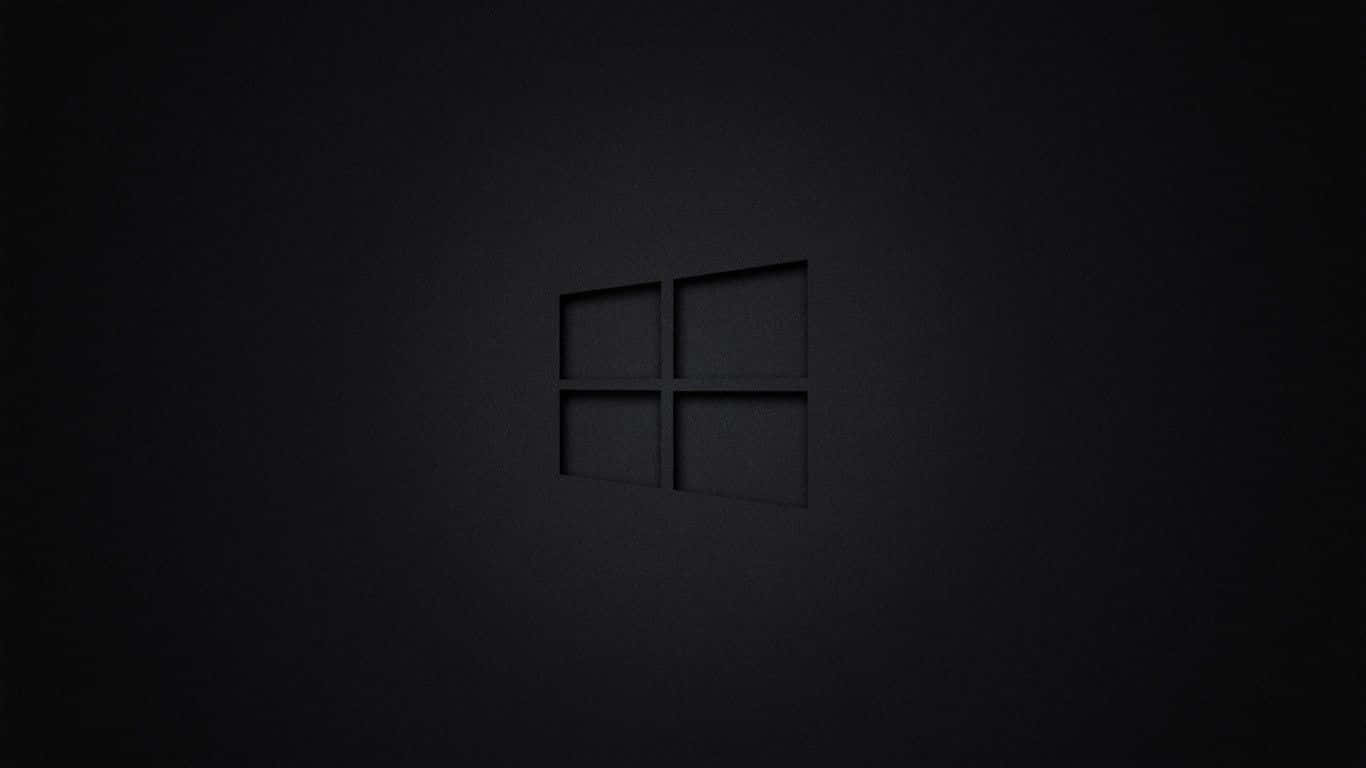 Windows標誌在深色紋理表面上以柔和照明浮雕