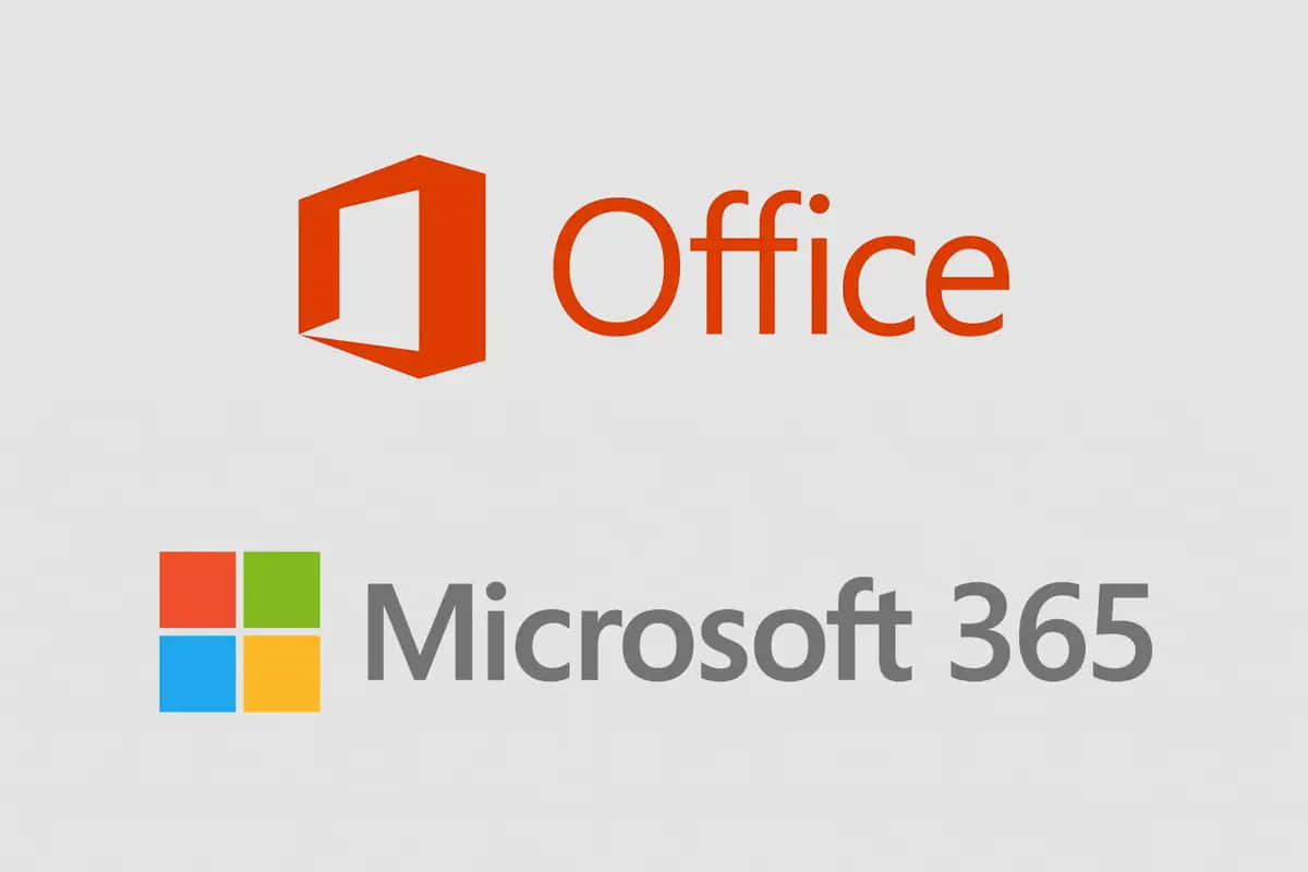 淺灰色背景上的 Microsoft Office 和 Microsoft 365 標誌