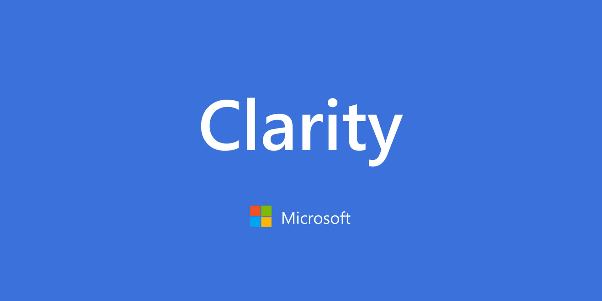 藍色背景上的Clarity Microsoft標誌