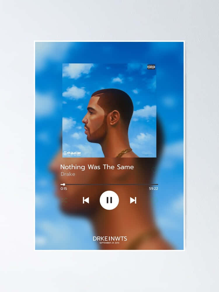 音樂播放器顯示Drake的專輯《Nothing Was The Same》，背景為天空和模糊剪影。