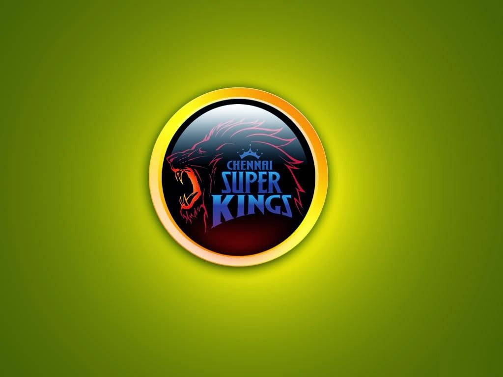 Chennai Super Kings 標誌，在綠色背景上發光的圓圈內有一隻咆哮的獅子。