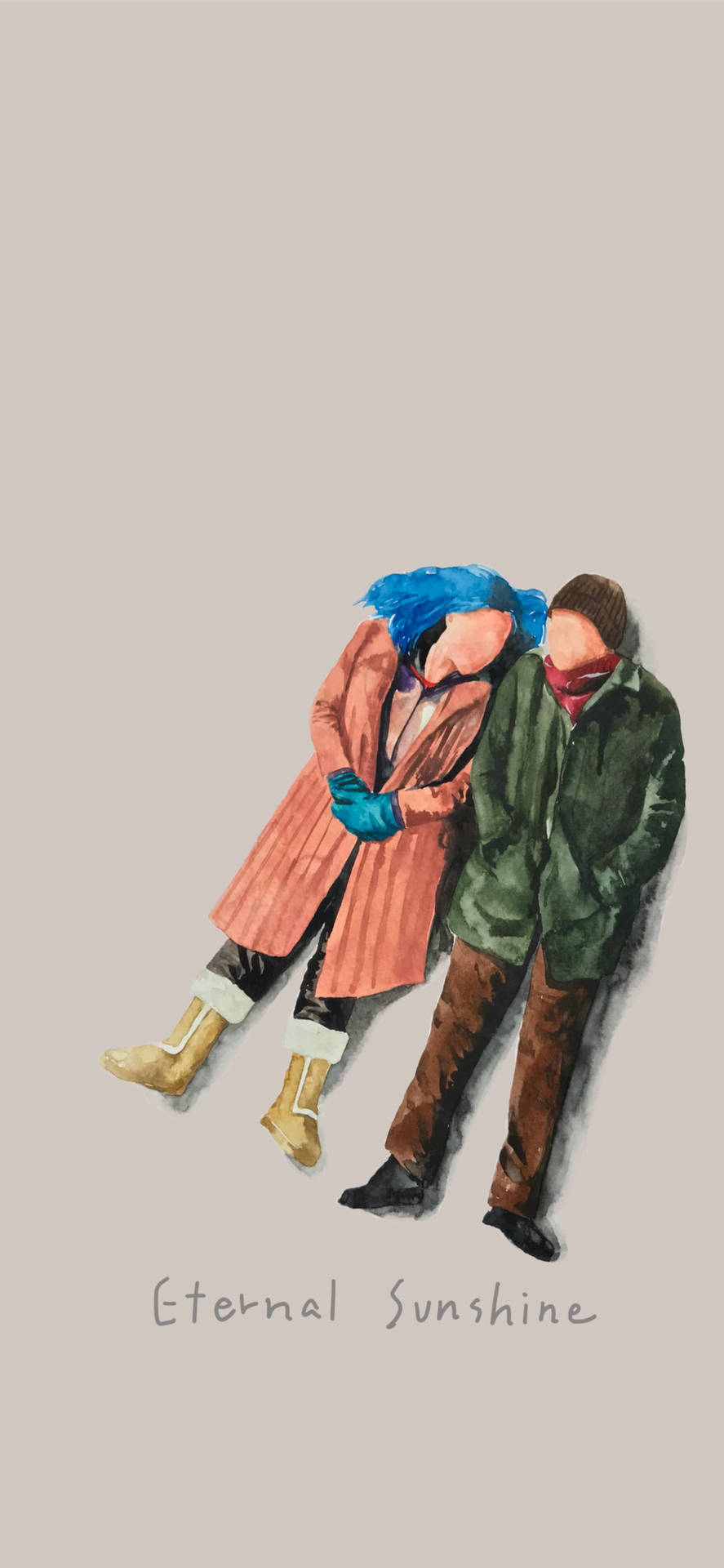 兩個穿著外套的人擁抱，下方有「Eternal Sunshine」文字。