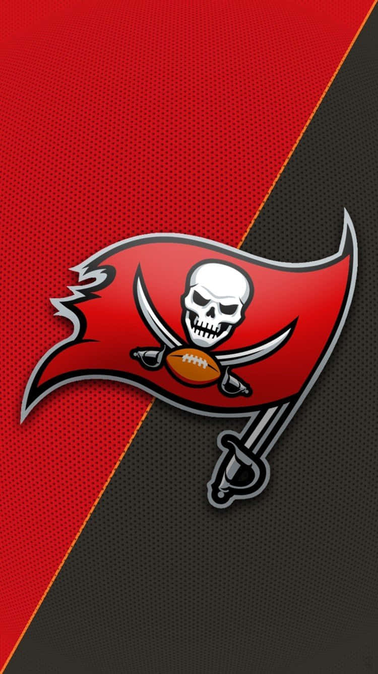 坦帕灣海盜隊NFL球隊標誌，帶有骷髏頭、交叉劍和足球。