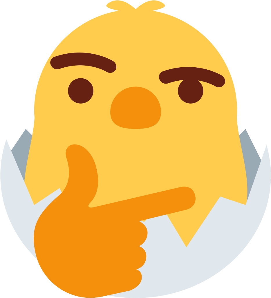 思考小雞表情符號配大拇指 壁紙 — 一隻從蛋中孵出的卡通小雞，自信地豎起大拇指。
