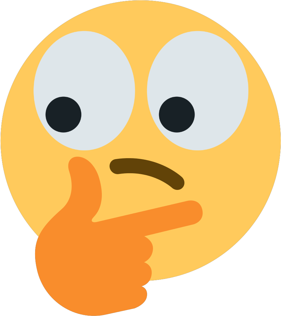 思考臉部表情符號配大拇指 壁紙 — 一個明亮的黃色表情符號臉孔，睜大眼睛並用手指著，傳達出深思的好奇心。